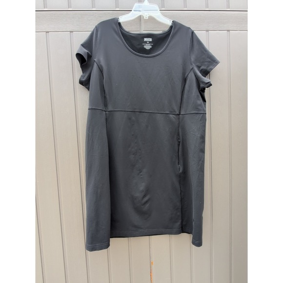 Duluth Trading Co Women's Short Sleeve Dress 2X Black Pocket - Picture 2 of 6